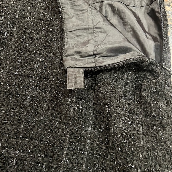 Vintage 90s Dalia Collection Black Sparkle Tweed Mini Pencil Skirt Size 8 NEW! - Picture 9 of 12